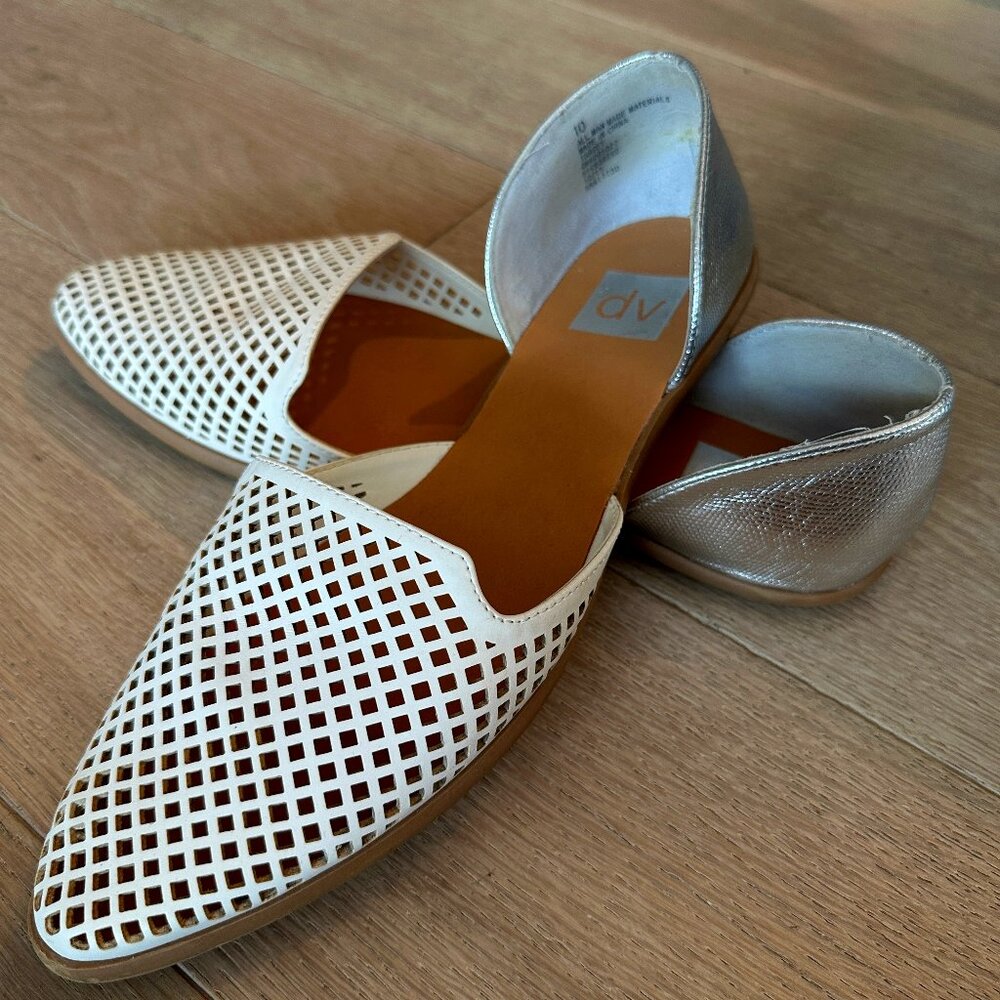 White/Silver Summer Flats